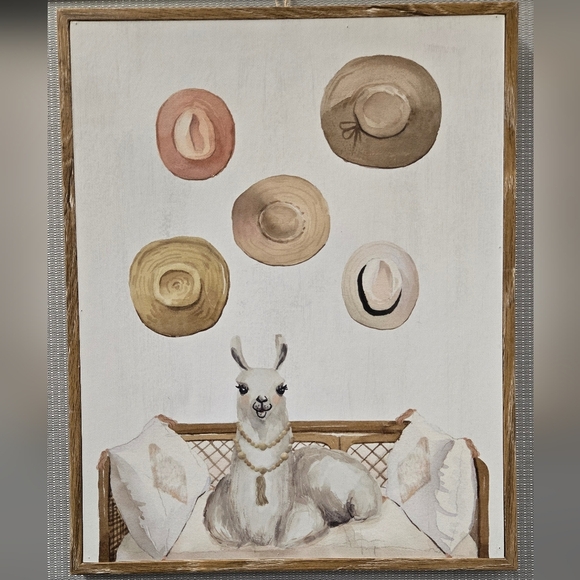 Llama/Alpaca with hats picture - Picture 1 of 4